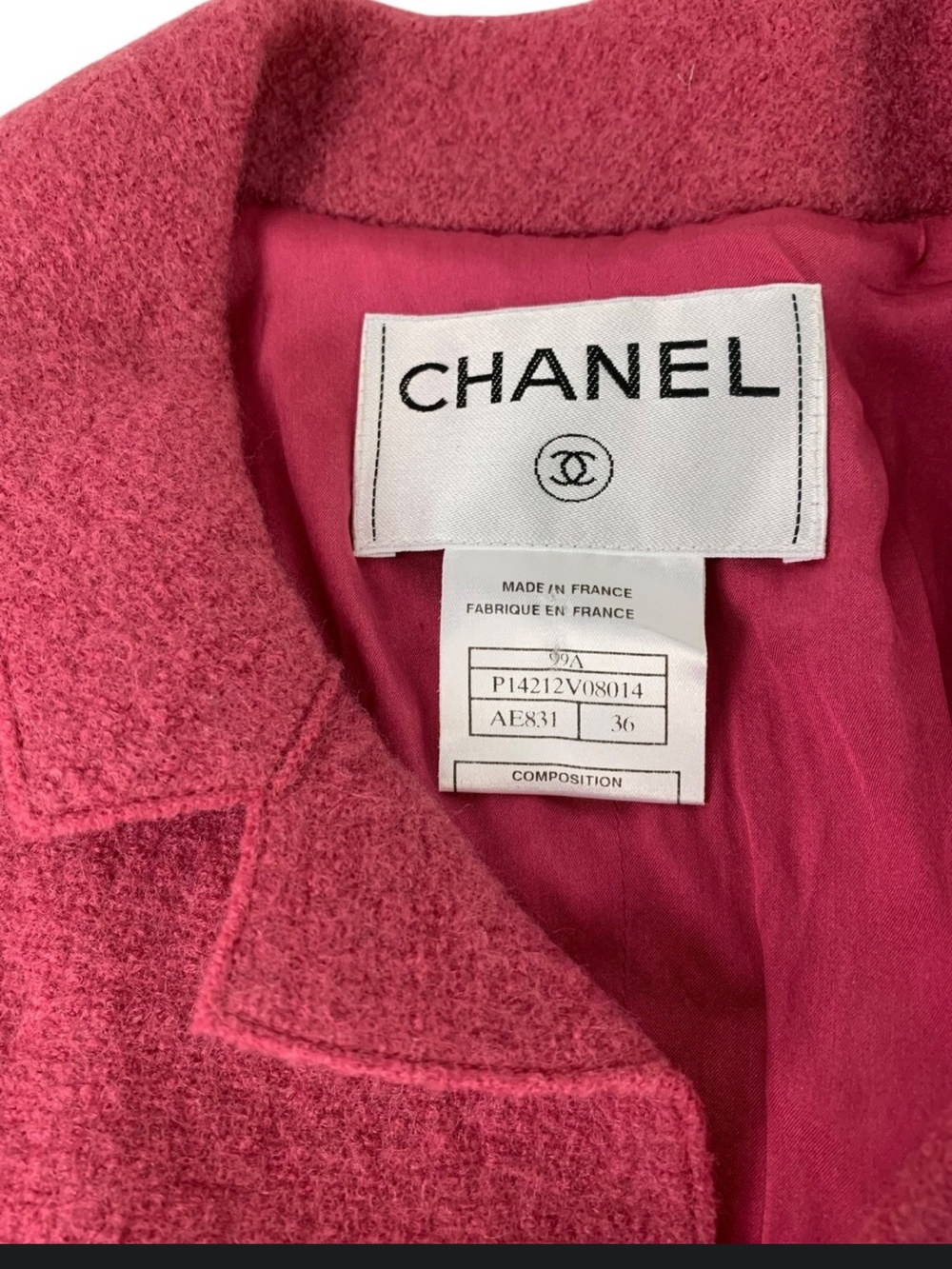 CHANEL Vintage Raspberry Pink Wool Blend Tailored Jacket Blazer - Picture 8 of 15